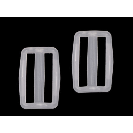 Ajustador deslizante de plástico tri-glide, ancho 25 mm, 32 mm transparente - Transparente (10 Piezas) Ajustador deslizante de plástico tri-glide, ancho 25 mm, 32 mm transparente - Transparente (10 Piezas)
