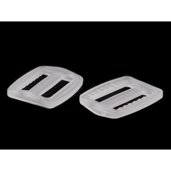 Ajustador deslizante de plástico tri-glide, ancho 25 mm, 32 mm transparente - Transparente (10 Piezas) Ajustador deslizante de plástico tri-glide, ancho 25 mm, 32 mm transparente - Transparente (10 Piezas)