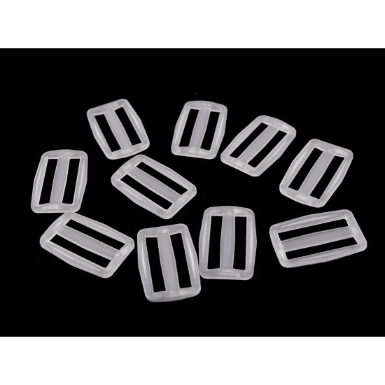 Ajustador deslizante de plástico tri-glide, ancho 25 mm, 32 mm transparente - Transparente (10 Piezas) Ajustador deslizante de plástico tri-glide, ancho 25 mm, 32 mm transparente - Transparente (10 Piezas)
