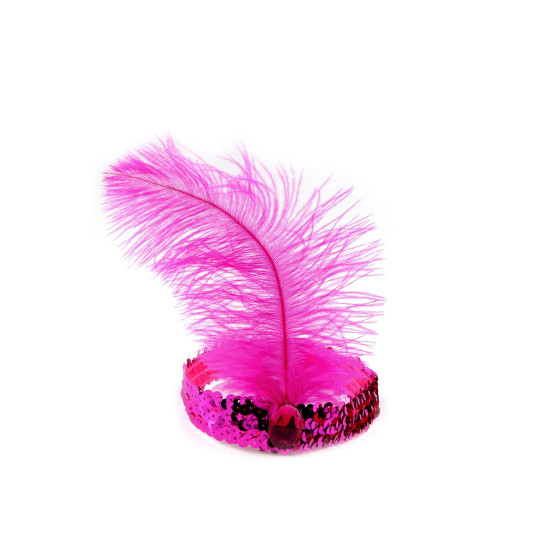 Bandeau de carnaval rétro avec sequins et plumes - Rouge (10 Pièces) Bandeau de carnaval rétro avec sequins et plumes - Rouge (10 Pièces)