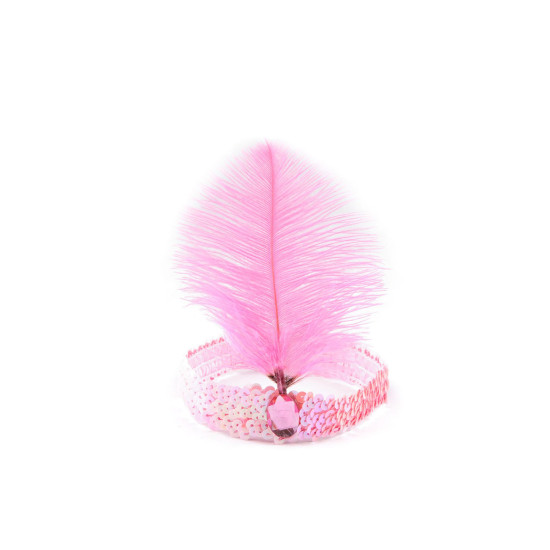 Bandeau de carnaval rétro avec sequins et plumes - Rouge (10 Pièces) Bandeau de carnaval rétro avec sequins et plumes - Rouge (10 Pièces)