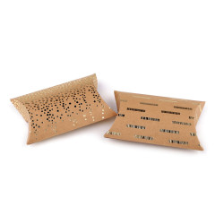 Boîte cadeau avec imprimé métallisé - Brun naturel (10 Pièces)