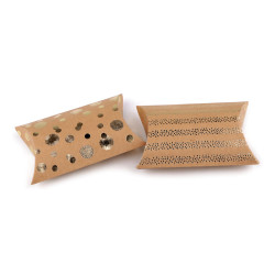 Boîte cadeau avec imprimé métallisé - Brun naturel (10 Pièces)