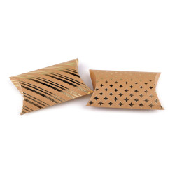 Boîte cadeau avec imprimé métallisé - Brun naturel (10 Pièces)