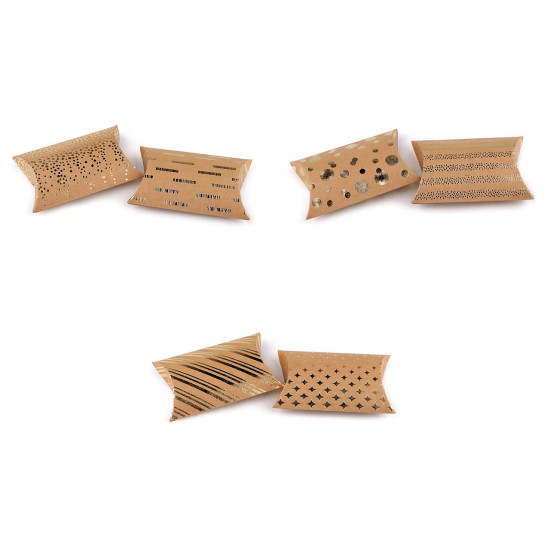 Boîte cadeau avec imprimé métallisé - Brun naturel (10 Pièces) Boîte cadeau avec imprimé métallisé - Brun naturel (10 Pièces)