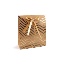 Boîte cadeau avec nœud - Brun naturel (10 Pièces)