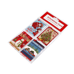 Zawieszka papierowa / bilecik na prezent motyw świąteczny - Mix (8 Sztuki)