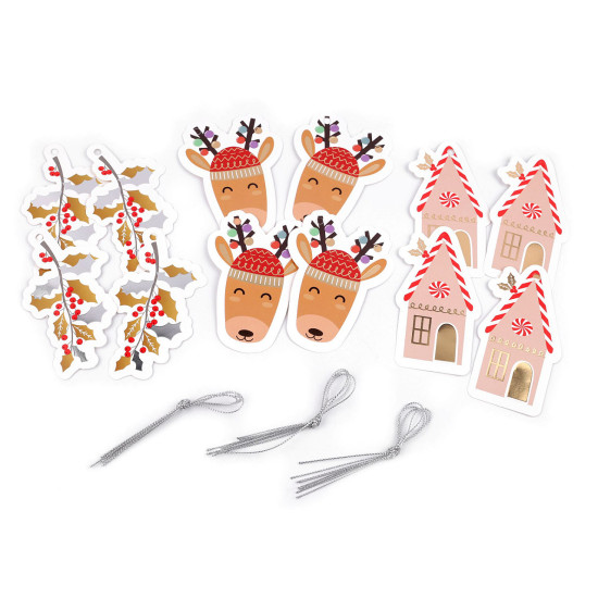 Zawieszka papierowa / bilecik na prezent motyw świąteczny - Mix (48 Sztuki) Zawieszka papierowa / bilecik na prezent motyw świąteczny - Mix (48 Sztuki)