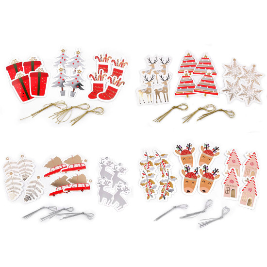 Zawieszka papierowa / bilecik na prezent motyw świąteczny - Mix (48 Sztuki) Zawieszka papierowa / bilecik na prezent motyw świąteczny - Mix (48 Sztuki)