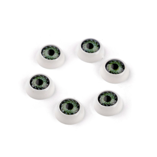Oczy do przyklejenia ø12 mm - Błękit-popiel (6 Sztuki)
