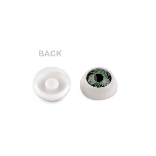 Oczy do przyklejenia ø12 mm - Błękit-popiel (6 Sztuki)