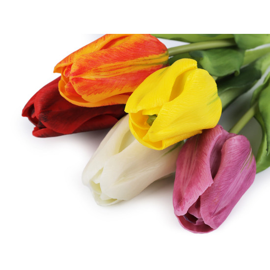 Artificial tulip - White (5 Pieces) Artificial tulip - White (5 Pieces)