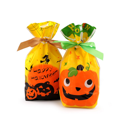Woreczki z wstążką atłasową halloween 15x22,5 cm - Żółty (5 Sztuki) Woreczki z wstążką atłasową halloween 15x22,5 cm - Żółty (5 Sztuki)