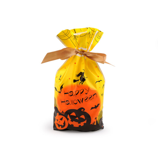 Woreczki z wstążką atłasową halloween 15x22,5 cm - Żółty (5 Sztuki) Woreczki z wstążką atłasową halloween 15x22,5 cm - Żółty (5 Sztuki)