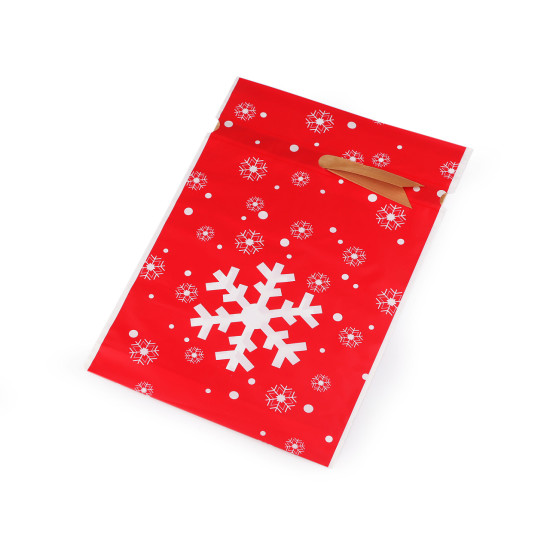 Woreczki z wstążką atłasową motyw świąteczny 23x33 cm - White (5 Sztuki) Woreczki z wstążką atłasową motyw świąteczny 23x33 cm - White (5 Sztuki)