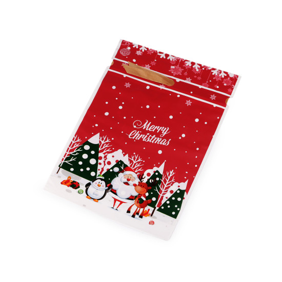 Woreczki z wstążką atłasową motyw świąteczny 23x33 cm - White (5 Sztuki) Woreczki z wstążką atłasową motyw świąteczny 23x33 cm - White (5 Sztuki)