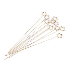 Metal photo / wish card holder - star, heart - Gold (10 Pieces)