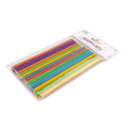 Colored wooden sticks, length 15 cm - Mix (1 Bag)