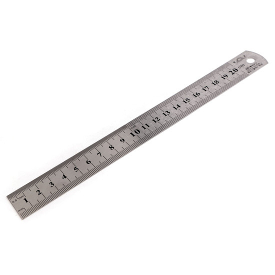 Linijka metalowa długość 20 cm - Nikiel (1 Sztuka) Linijka metalowa długość 20 cm - Nikiel (1 Sztuka)