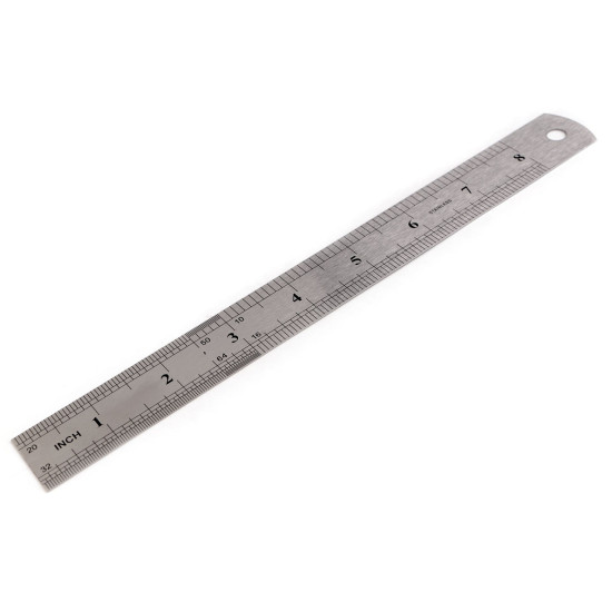 Linijka metalowa długość 20 cm - Nikiel (1 Sztuka) Linijka metalowa długość 20 cm - Nikiel (1 Sztuka)