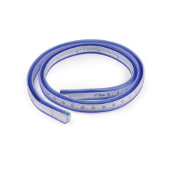 Flexible ruler for drawing / curved ruler, length 50 cm, 60 cm - Blue (1 Piece)