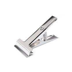 Clip per tessuto, in metallo, dimensioni: 8 cm - Nichel (1 Pezzo)