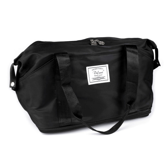 Large-capacity folding travel bag with wheels 55x30-50 cm - Black (1 Piece) Large-capacity folding travel bag with wheels 55x30-50 cm - Black (1 Piece)