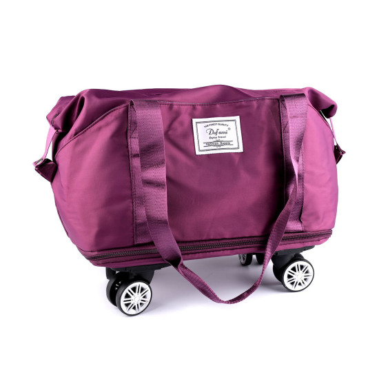 Large-capacity folding travel bag with wheels 55x30-50 cm - Black (1 Piece) Large-capacity folding travel bag with wheels 55x30-50 cm - Black (1 Piece)