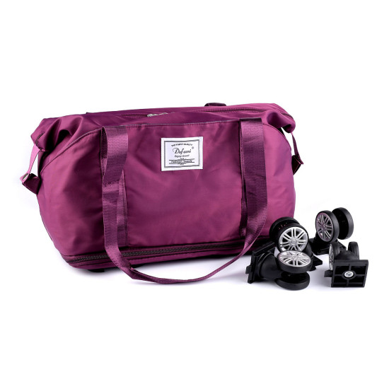 Large-capacity folding travel bag with wheels 55x30-50 cm - Black (1 Piece) Large-capacity folding travel bag with wheels 55x30-50 cm - Black (1 Piece)