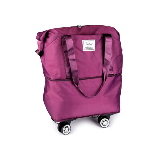 Large-capacity folding travel bag with wheels 55x30-50 cm - Black (1 Piece) Large-capacity folding travel bag with wheels 55x30-50 cm - Black (1 Piece)