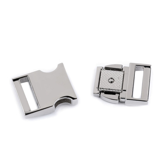 All-metal buckle 25 mm - Nickel (1 Pair)