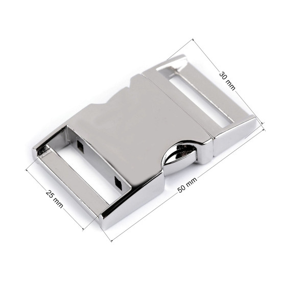 All-metal buckle 25 mm - Nickel (1 Pair)
