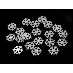 Christmas felt snowflake with glitter ø15 mm - Silver (100 Pieces)