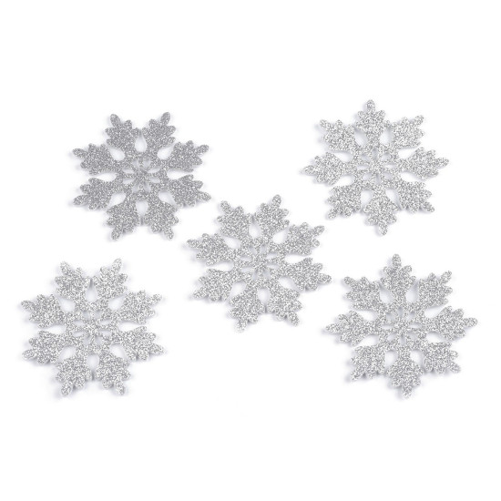 Śnieżynka filcowa z brokatem ø75 mm - Srebrny (10 Sztuki) Śnieżynka filcowa z brokatem ø75 mm - Srebrny (10 Sztuki)
