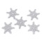 Christmas felt snowflake with glitter ø75 mm - Silver (10 Pieces)