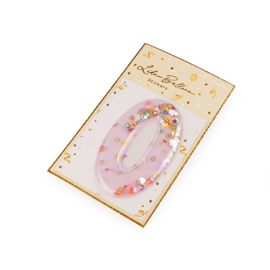 Birthday self-adhesive numbers with moving sequins - Lightbeige (1 Card) Birthday self-adhesive numbers with moving sequins - Lightbeige (1 Card)