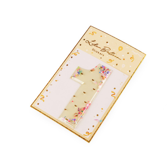 Birthday self-adhesive numbers with moving sequins - Lightbeige (1 Card) Birthday self-adhesive numbers with moving sequins - Lightbeige (1 Card)