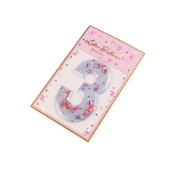 Birthday self-adhesive numbers with moving sequins - Lightbeige (1 Card) Birthday self-adhesive numbers with moving sequins - Lightbeige (1 Card)