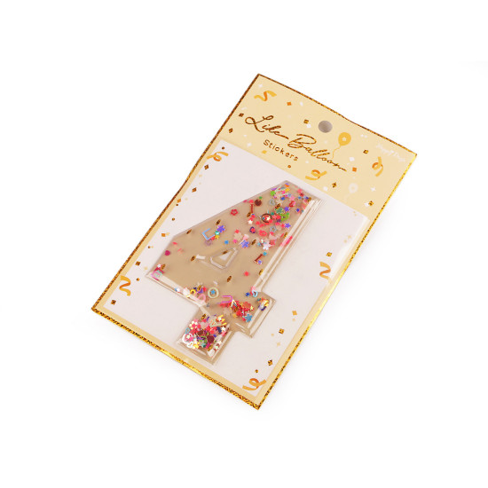 Birthday self-adhesive numbers with moving sequins - Lightbeige (1 Card) Birthday self-adhesive numbers with moving sequins - Lightbeige (1 Card)