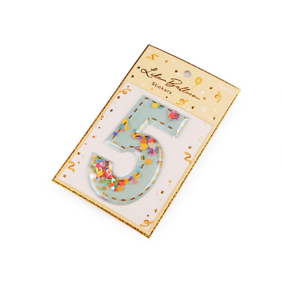 Birthday self-adhesive numbers with moving sequins - Lightbeige (1 Card) Birthday self-adhesive numbers with moving sequins - Lightbeige (1 Card)