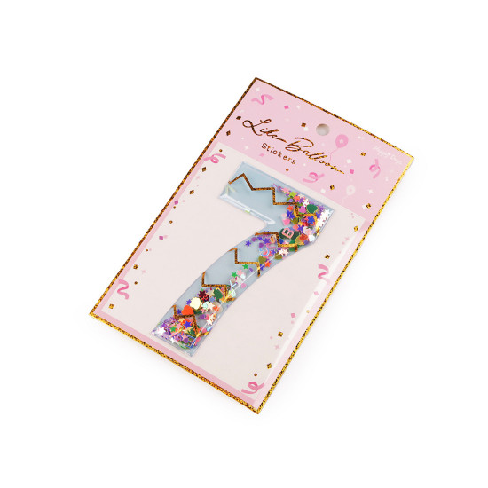 Birthday self-adhesive numbers with moving sequins - Lightbeige (1 Card) Birthday self-adhesive numbers with moving sequins - Lightbeige (1 Card)