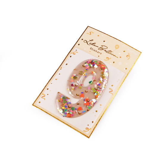 Birthday self-adhesive numbers with moving sequins - Lightbeige (1 Card) Birthday self-adhesive numbers with moving sequins - Lightbeige (1 Card)