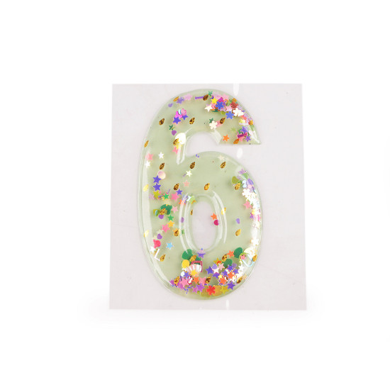 Birthday self-adhesive numbers with moving sequins - Lightbeige (1 Card) Birthday self-adhesive numbers with moving sequins - Lightbeige (1 Card)