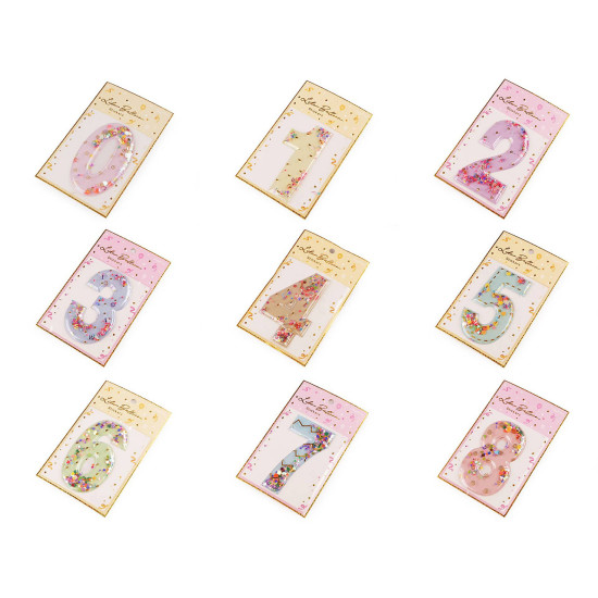 Birthday self-adhesive numbers with moving sequins - Lightbeige (1 Card) Birthday self-adhesive numbers with moving sequins - Lightbeige (1 Card)