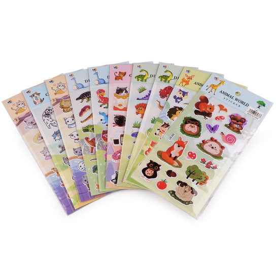Autocolante din plastic - animale, pisici, cosmonauți, dinozauri - Conform imaginii (1 Card) Autocolante din plastic - animale, pisici, cosmonauți, dinozauri - Conform imaginii (1 Card)