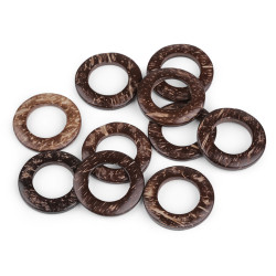 Coconut ring / circle ø30 mm macrame - Natural medium (10 Pieces)