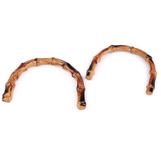 Plastic handle for bags, imitation bamboo - Natural medium (4 Pieces) Plastic handle for bags, imitation bamboo - Natural medium (4 Pieces)