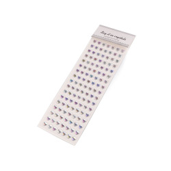 Self-adhesive heart on adhesive strip, multicolor ø10 mm - Crystal ab (1 Card)