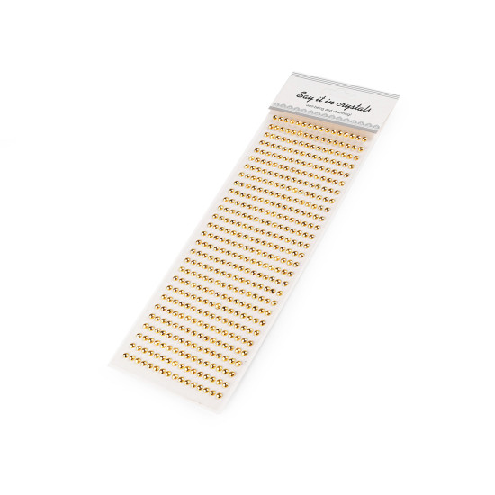 Self-adhesive pearls on a ø5 mm adhesive strip - Gold lt. (1 Card) Self-adhesive pearls on a ø5 mm adhesive strip - Gold lt. (1 Card)