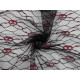 Metallic tulle, skulls - Black (1 Meter)